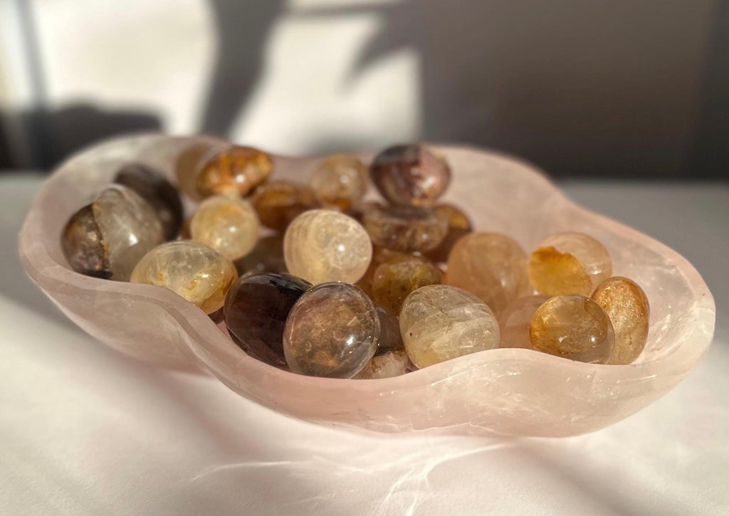 Unique High Quality Rose Quartz Crystal Bowl - Hand Carved