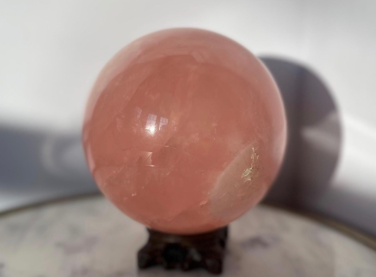 Star Rose Quartz Sphere - HUGE over 5 lbs
