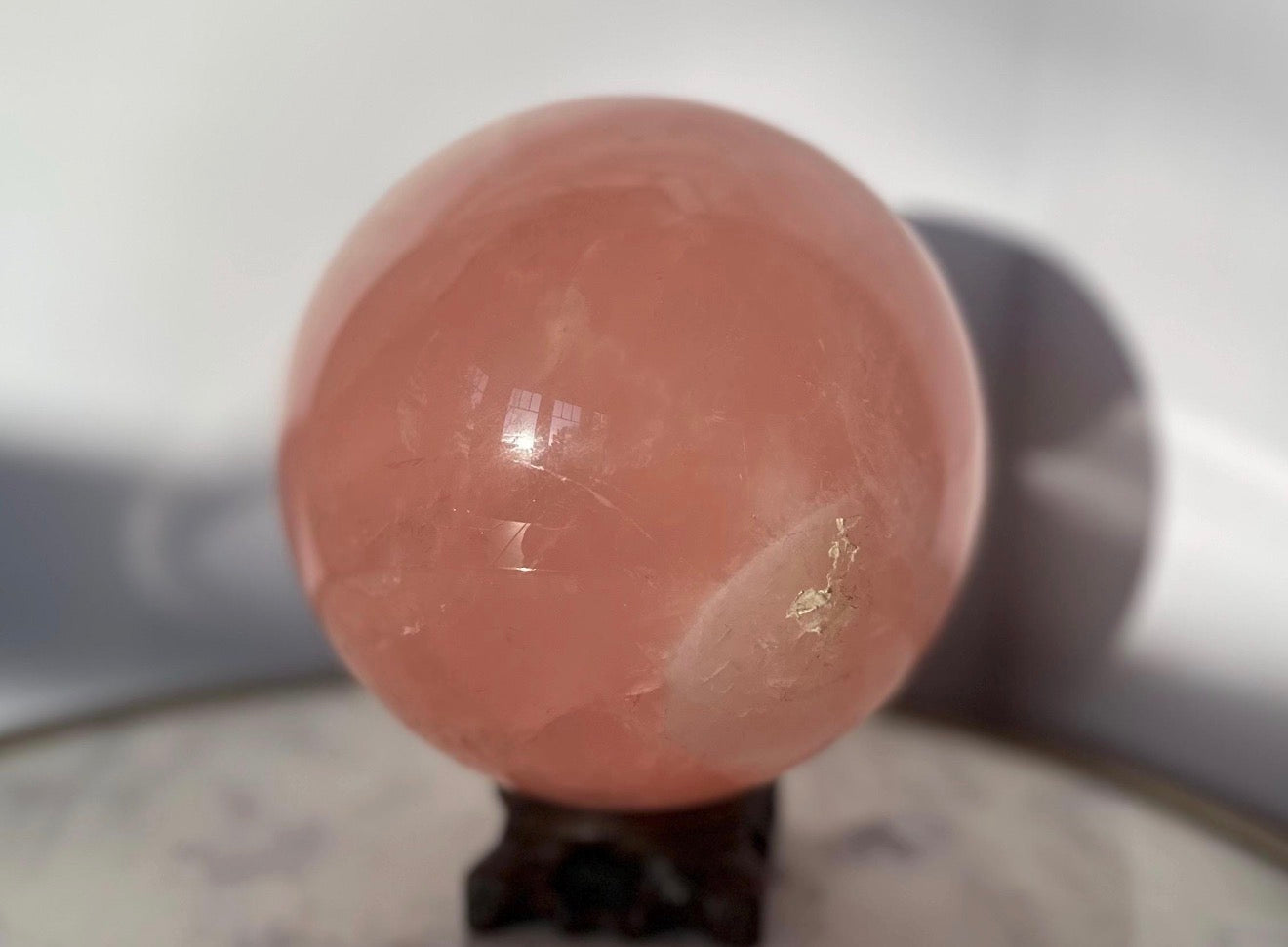 Star Rose Quartz Sphere - HUGE over 5 lbs