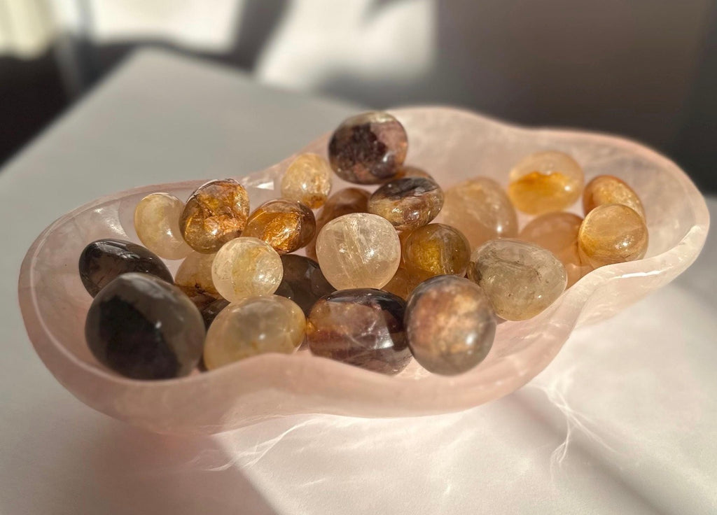 Unique High Quality Rose Quartz Crystal Bowl - Hand Carved