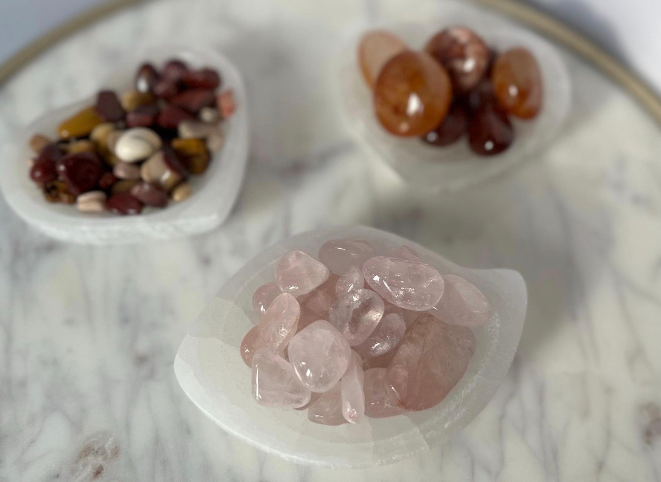 Selenite Satin Spar Crystal Bowl Crystal Gemstone Carving - Heart Or Leaf Shaped